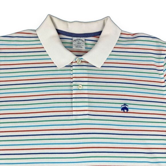 Brooks Brothers Polo Shirt Mens Size Extra Large XL Striped Slim‎ Fit - Picture 4 of 8